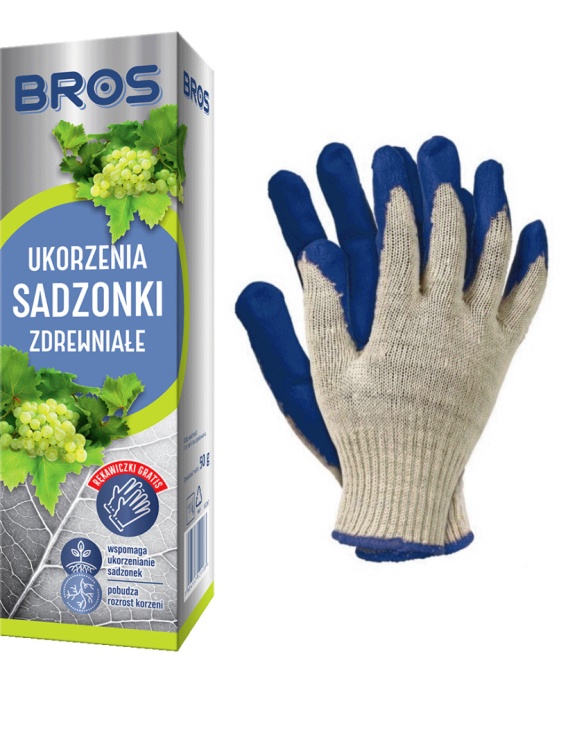 Ukorzeniacz Sadzonki Zdrewniałe 50g z Rękawicami BROS Gardenflora pl